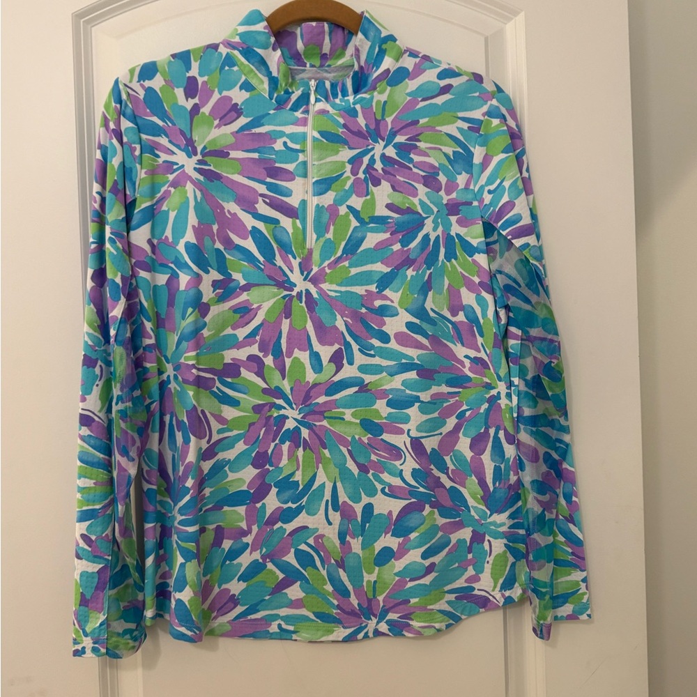 IBKUL Women's Jacket - Blue, Purple, Green Floral